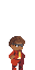 Character waving at the user